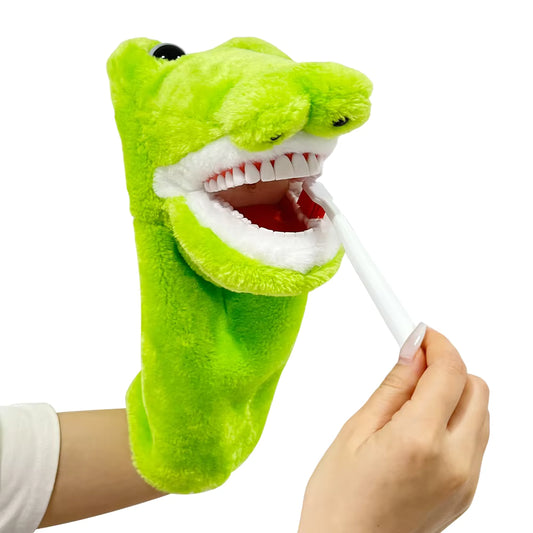 Crocodile Dental Plush Hand Puppet with Toothbrush | Kids Oral Hygiene Teaching Toy