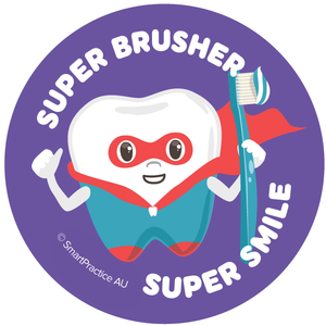 Super Brusher, Super Smile Stickers (100pk)