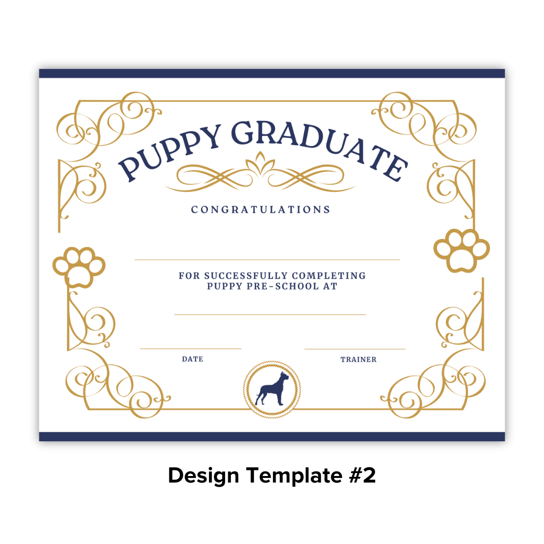 Puppy School Graduation Certificates (100 Pack)