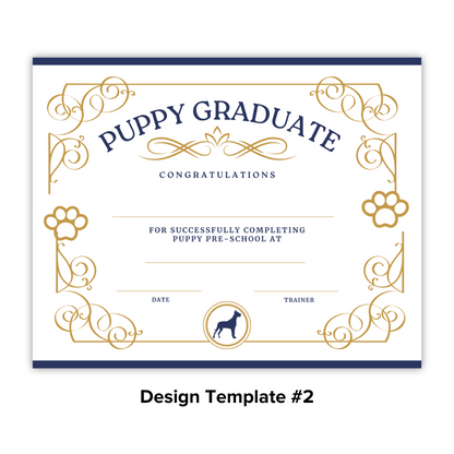 Puppy School Graduation Certificates (100 Pack)