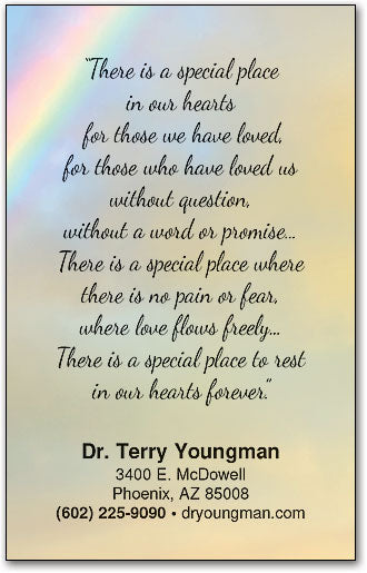 A Pet Remembered Memorial Card
