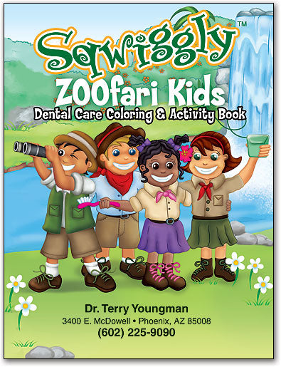 Sqwiggly® Zoofari Kids Coloring Book (Non-Personalised) Box of 100