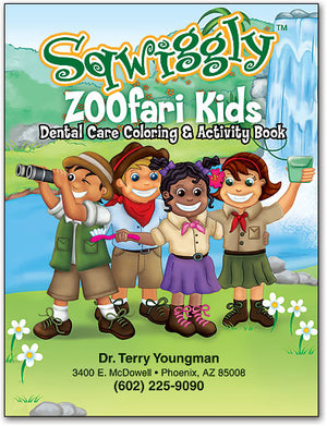 Sqwiggly Zoofari Kids Colouring Book