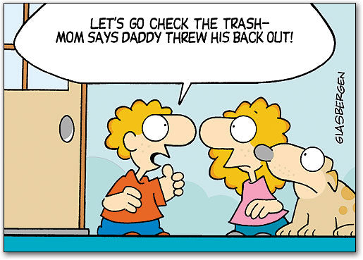 Threw His Back Out Postcard