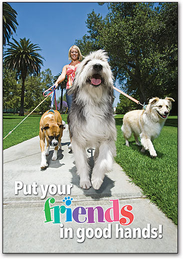 Friends in Good Hands Boarding Postcard