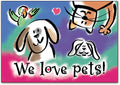 Four Pets Postcard