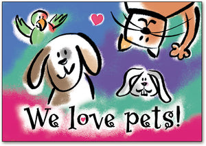 Four Pets Postcard