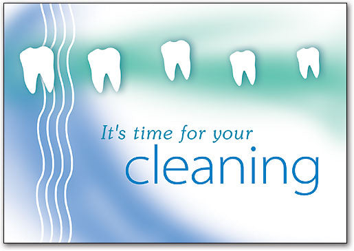 Teeth Blue/Green Cleaning Postcard