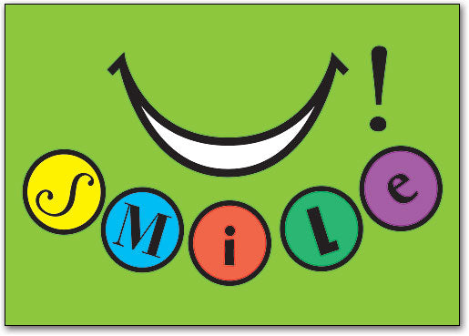 Smile/Colored Circles Postcard
