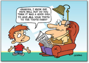 Grandpa - Tooth Fairy Postcard