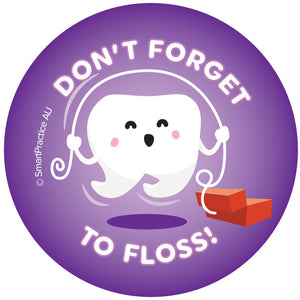 Don't forget to floss! Stickers (100pk)