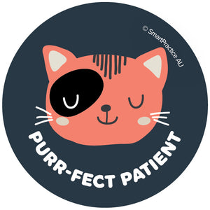 Purr-Fect Patient Navy Stickers (100pk)