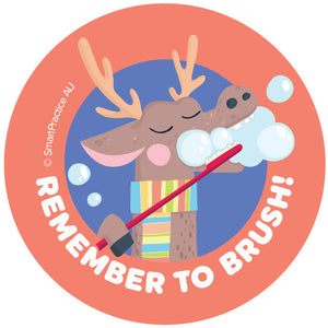 Remember To Brush Deer Sticker