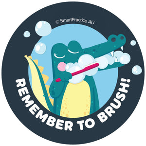 Remember To Brush Crocodile Stickers (100pk)