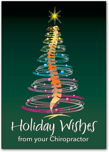 Spiral Spine Tree Traditional Holiday Postcard