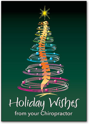 Spiral Spine Tree Traditional Holiday Postcard
