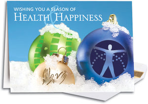 Health & Happiness Ornaments Traditional Holiday Folding Card