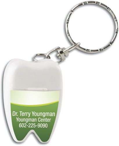 Tooth Shaped Dental Floss Keychain