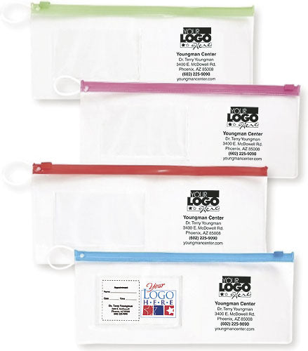 Assorted Colours Zipper Pouches - Personalized