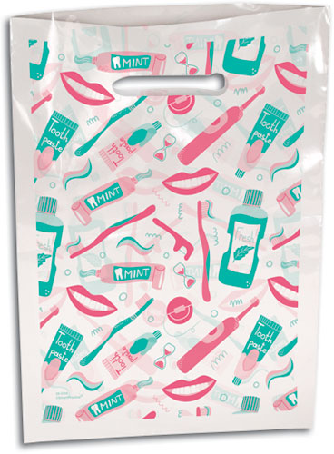 Clean Smiles, Large Scatter Print Supply Bag (Pack of 100)