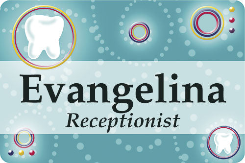Bright Teeth and Circles Name Badge (Large)