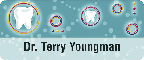 Bright Teeth and Circles Name Badge (Small)