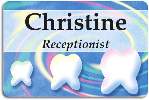 Blue Swirl Name Badge