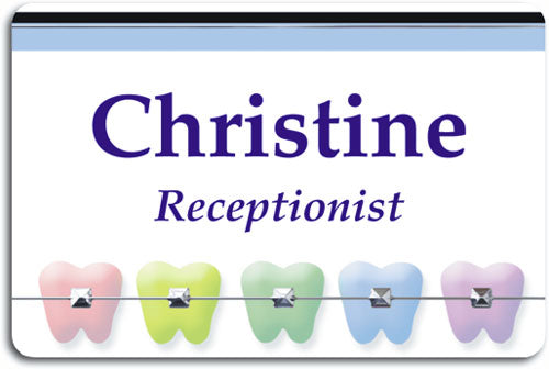 Colourful Teeth Braces Name Badge