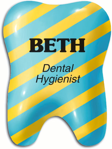 Colourful 3D Tooth Name Badge