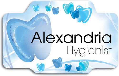 Die-cut Blue Tooth Name Badge