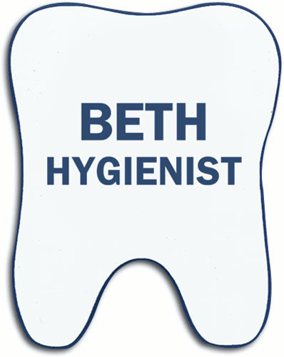 Die-cut Tooth Shaped Name Badge