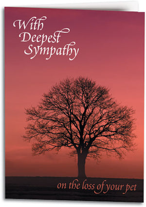 Sympathy Red Sky/Tree Folding Card