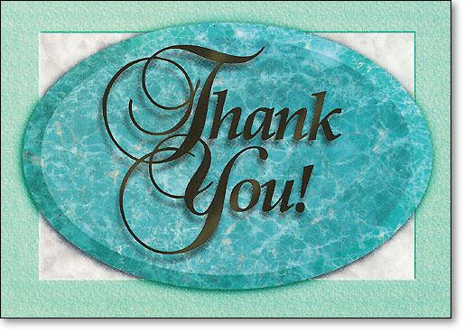 Thank You Green Oval /  Folding Card