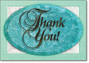 Thank You Green Oval /  Folding Card
