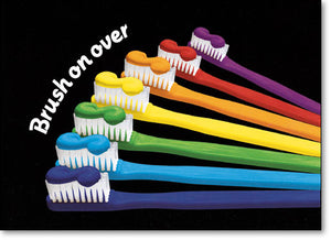 Rainbow Brushes Postcard