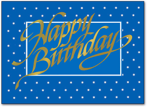 Blue & Gold & Spots Postcard