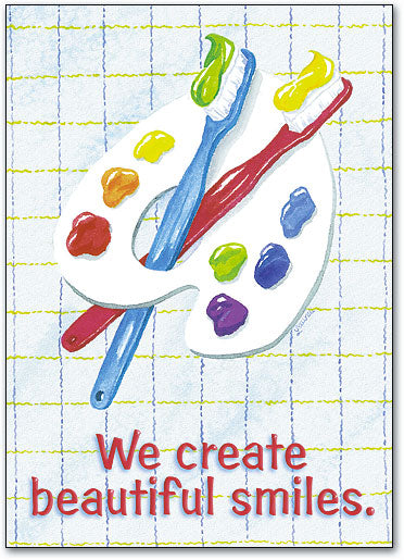 Toothbrushes and Palette Postcard