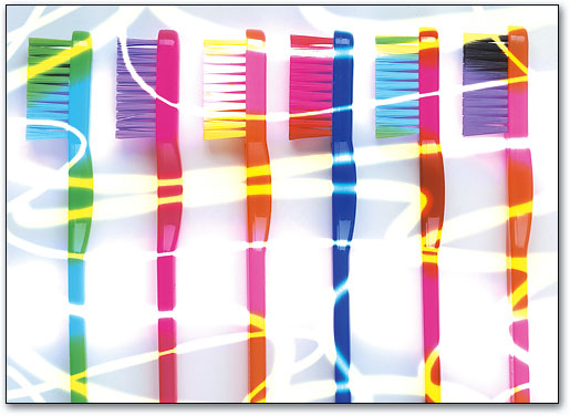Swirled Toothbrushes Postcard