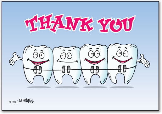 Thank You Teeth with Braces Postcard