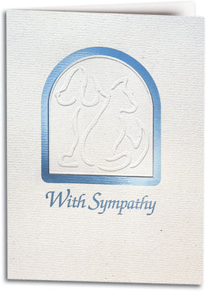 With Sympathy Cat Dog Deluxe Folding Card