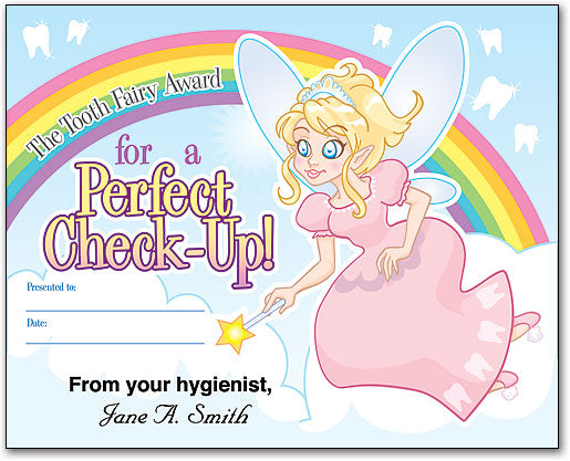 Tooth Fairy Achievement Certificates (100 Pack)