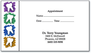 Four Vertical Teeth Appointment Business Card