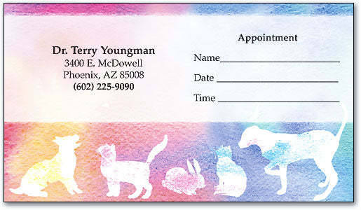 Pastel Silhouettes Appointment Business Cards