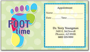 Colorful Foot Time Sticker Appointment Card