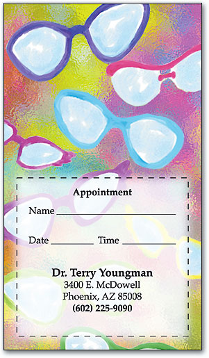 Watercolor Glasses Sticker Appointment Card