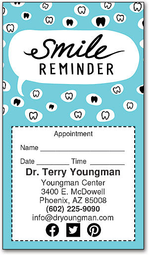 Smile Full of Teeth Sticker Appointment Card