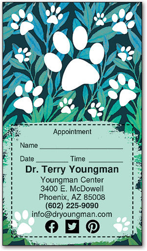 Gradient Leaves Sticker Appointment Card