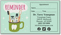 Tooth Cup Sticker Appointment Card