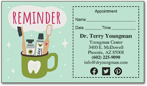 Tooth Cup Sticker Appointment Card