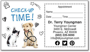 Playing Vet Sticker Appointment Card